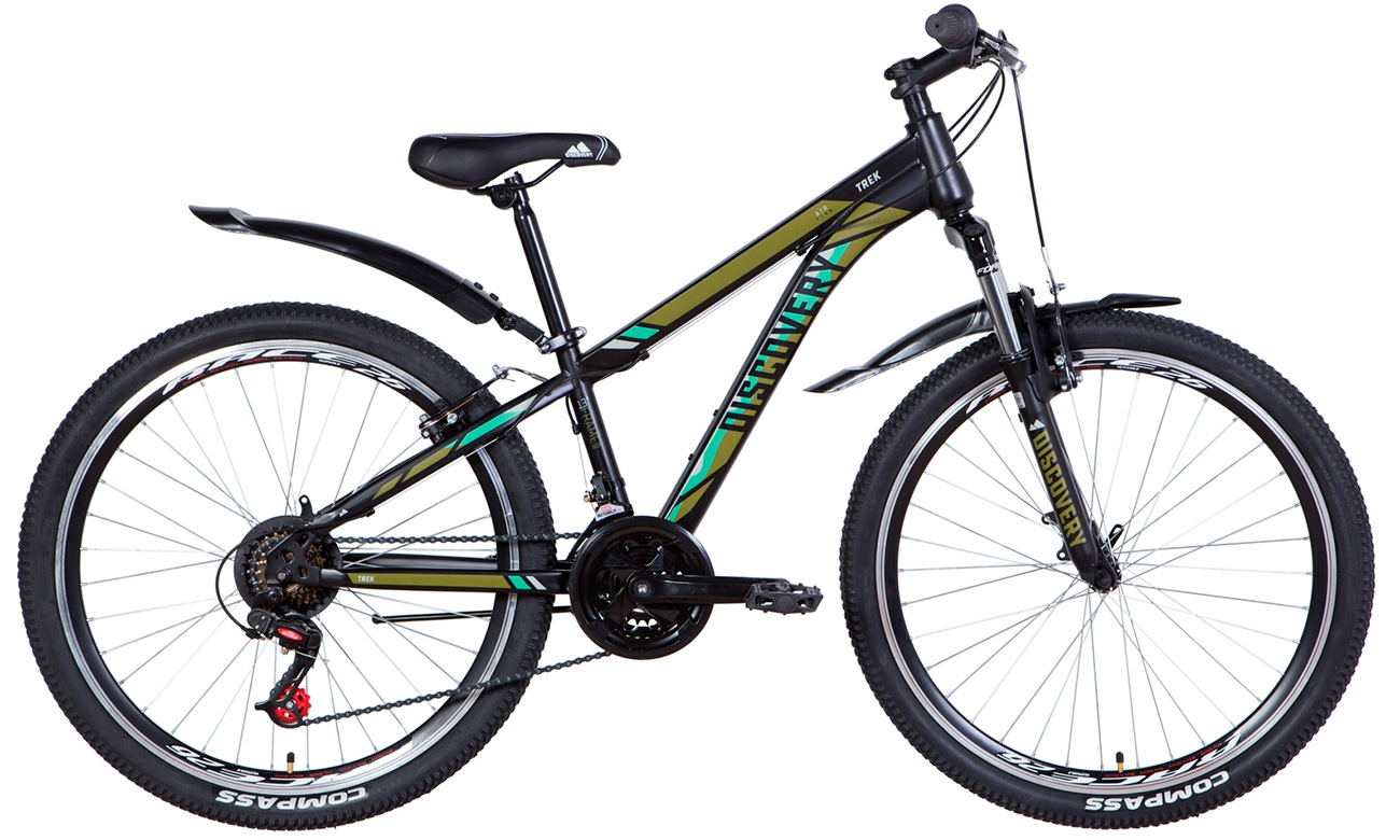 Фотография Велосипед Discovery TREK AM Vbr 26" (2021) 2021 Черно-зеленый